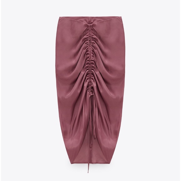 SATIN EFFECT DRAPED SKIRT - Picture 6 of 8